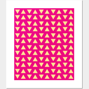 Pink Triangles Seamless Pattern 006#002 Posters and Art